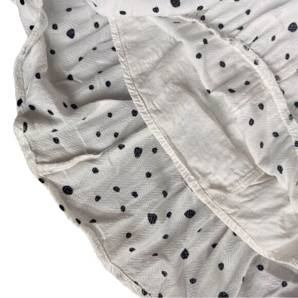 Fate Anya polka dot ruffled bell sleeve mini dress WHITE BLACK SZ MEDIUM - Picture 7 of 10